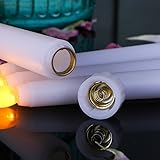 Lacgo Halloween-Weihnachtskerze für Abendessen, flackernde, flammenlose Spitzkerzen, batteriebetriebene LED-Tischdekoration für Hochzeiten, Geburtstage, Partys (6 Stück, gelb) - 2
