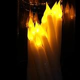 Lacgo Halloween-Weihnachtskerze für Abendessen, flackernde, flammenlose Spitzkerzen, batteriebetriebene LED-Tischdekoration für Hochzeiten, Geburtstage, Partys (6 Stück, gelb) - 2