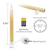 Eldnacele LED batteriebetriebene Spitzkerzen mit Fernbedienung und Timer, flackerndes warmweißes Licht, Fensterkerzen 6er Set für Weihnachten Dekoration gold - 2