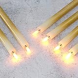 Eldnacele LED batteriebetriebene Spitzkerzen mit Fernbedienung und Timer, flackerndes warmweißes Licht, Fensterkerzen 6er Set für Weihnachten Dekoration gold - 9