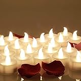 OMGAI Flackernden LED Teelichter 24 Flammenlose Warmweiß Elektrische Kerzen inkl Batteriebetriebe