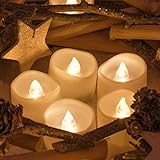 LED Teelichter Flammenlose Kerzen, Kohree 24 batteriebetriebene flackernde Kerzen, warmes Weiß - 4