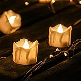 LED Teelichter Flammenlose Kerzen, Kohree 24 batteriebetriebene flackernde Kerzen, warmes Weiß - 6