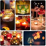 OMORC ❆LED Teelicht Kerzen 24 Kerzen elektrisch groß, Weihnachtsbaumschmuck Teelichter-Kerzen für Ostern, Party, Bar, Hochzeit, Festival, Innen/Außen Deko [A-Warm Gelb; Flammenlos; Batterien] - 7