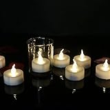 24 Stück LED Teelichter Kerzen mit Fernbedienung und CR2032 Batterien Unscented Flammenlose Teelicht Elektrische Gefälschte Kerze für Zuhause Weihnachtsschmuck Hochzeit Tisch Geschen (24 X Warmweiß) - 7
