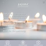 Pajoma Teelichter Weiss unbeduftet 100 Stück, 3,8cm Paraffin Brenndauer: 4 Std. - 2