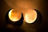 MAADES Windlicht Laterne orientalisch Moon Groß 20cm Gold | Orientalische Vintage Teelichthalter Schwarz von außen und Goldfarben innen | Marokkanische Windlichter aus Metall als Dekoration - 5