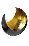 MAADES Windlicht Laterne orientalisch Moon Groß 20cm Gold | Orientalische Vintage Teelichthalter Schwarz von außen und Goldfarben innen | Marokkanische Windlichter aus Metall als Dekoration - 6