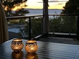 Home&Decorations 2er Set H&D® Original Windlicht Teelichtglas Rot Gold Silber Antiker Windlichthalter Kerzenglas Glasvase Windlichtglas Laterne Glas Vase Kerze Ø10cm (Gold) - 4