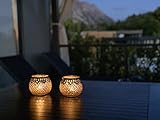 Home&Decorations 2er Set H&D® Original Windlicht Teelichtglas Rot Gold Silber Antiker Windlichthalter Kerzenglas Glasvase Windlichtglas Laterne Glas Vase Kerze Ø10cm (Gold) - 6