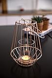 Heitmann Deco Metall-Windlicht – goldene Laterne zum aufhängen mit Glaseinsatz für Teelicht / Kerze – Kerzenhalter - 4
