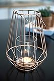 Heitmann Deco Metall-Windlicht – goldene Laterne zum aufhängen mit Glaseinsatz für Teelicht / Kerze – Kerzenhalter - 6