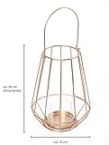 Heitmann Deco Metall-Windlicht – goldene Laterne zum aufhängen mit Glaseinsatz für Teelicht / Kerze – Kerzenhalter - 5