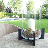 Varia Living Großes Windlicht/Laterne mit Glas aus Metall/Eisen für drinnen oder im Garten als Laterne wunderschön zum Dekorieren als Kerzenleuchter … (H 38 cm/Ø 34 cm) - 7
