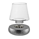 Windlicht BILBAO Glas Keramik silber Golf-Optik Design Kaheku *Gr.S H 21 cm - 3
