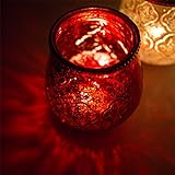 6er Set Windlicht Misch aller 6 FarbenTeelichtglas Außen Ø 8,2 x 11,5 cm Windlichthalter Kerzenglas Windlichtset Glasvase Windlichtglas Laterne Glas Kerze (Gemischt) - 3
