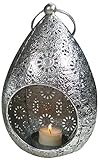 khevga Dekoration Orientalisch Windlicht hängend Stehend Deko-Set Metall Silber 2er Set (2) - 2