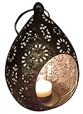 khevga Dekoration Orientalisch Windlicht hängend Stehend Deko-Set Metall Silber 2er Set (2) - 3