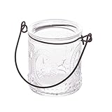 Mini Windlicht aus Glas mit Henkel, 12 Stück, Glaslaterne, Ø ca. 6 cm, H ca. 7cm - 2