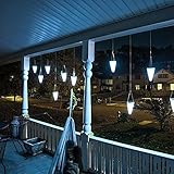 Newnen Solar-Windlicht (0,1 W selbst-ladend) in hängender Kegelform, wasserdicht für Balkon und Garten, 1 Stück - 5