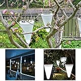 Newnen Solar-Windlicht (0,1 W selbst-ladend) in hängender Kegelform, wasserdicht für Balkon und Garten, 1 Stück - 7