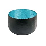 netproshop Deko Windlicht Teelichthalter aus Metall Schwarz 12×7 cm, Auswahl:Türkis - 2