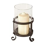 Varia Living Windlicht Horaz aus Metall | Mit Glaszylinder als Windschutz | Vintage | Modern und Klassisch | Für Große Kerzen | Höhe 15cm X D 10cm - 4