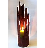 Metallmichl Edelrost Rost-Deko Garten-Windlicht Treibholz groß 60 cm - rostiger Kerzenhalter Gartendekoration Stimmungslicht und Schattenspiel