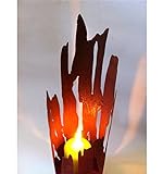 Metallmichl Edelrost Rost-Deko Garten-Windlicht Treibholz groß 60 cm - rostiger Kerzenhalter Gartendekoration Stimmungslicht und Schattenspiel - 4
