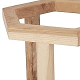Relaxdays Holz Windlicht, Hexagon, Glasvase groß, eckiger Kerzenhalter, Tischdeko für Stumpenkerzen, 26,5 cm hoch, Natur - 3