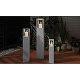 vidaXL Windlicht Säulen Set 3 tlg antik grau Lackierung Dekosäule Windlichtsäule - 5