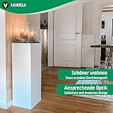 Windlichtsäule Kerzenhalter Gartenlampe Laterne „Candela“ 100 cm hoch, Weiß Matt - 4