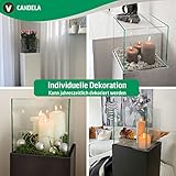 Windlichtsäule Kerzenhalter Gartenlampe Laterne „Candela“ 100 cm hoch, Weiß Matt - 5