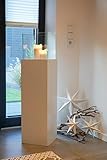 Windlichtsäule Kerzenhalter Gartenlampe Laterne „Candela“ 100 cm hoch, Weiß Matt - 7