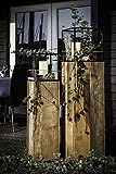 Canett Furniture Blackwood Dekosäule Set Windlichter Gartensäule Groß, Holz Säule, Schwarz / braun, Satz Von 2. (34 x 34 x 134 cm 28 x 28 x 108 cm)