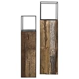 Canett Furniture Blackwood Dekosäule Set Windlichter Gartensäule Groß, Holz Säule, Schwarz / braun, Satz Von 2. (34 x 34 x 134 cm 28 x 28 x 108 cm) - 14