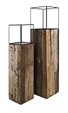 Canett Furniture Blackwood Dekosäule Set Windlichter Gartensäule Groß, Holz Säule, Schwarz / braun, Satz Von 2. (34 x 34 x 134 cm 28 x 28 x 108 cm) - 15