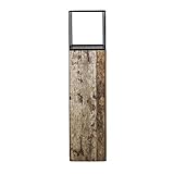 Canett Furniture Blackwood Dekosäule Set Windlichter Gartensäule Groß, Holz Säule, Schwarz / braun, Satz Von 2. (34 x 34 x 134 cm 28 x 28 x 108 cm) - 4