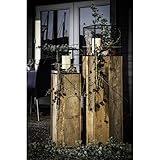 Canett Furniture Blackwood Dekosäule Set Windlichter Gartensäule Groß, Holz Säule, Schwarz / braun, Satz Von 2. (34 x 34 x 134 cm 28 x 28 x 108 cm) - 10