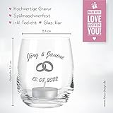 4you Design Leonardo Teelicht mit Gravur (Name u. Datum), Windlicht, Geschenkidee, Hochzeitsgeschenk, Geburtstagsgeschenk, Konfirmationsgeschenk - 3