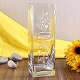 Privatglas Blumenvase Dekoglas -Herzranke- mit Gratis Gravur des Namens - 2