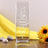 Privatglas Blumenvase Dekoglas -Herzranke- mit Gratis Gravur des Namens - 3