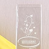 Privatglas Blumenvase Dekoglas -Herzranke- mit Gratis Gravur des Namens - 4