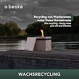 Beske-Betonfeuer mit ‚Dauerdocht‘ | Größe 13x13x13 | Wiederbefüllbare Gartenfackel | ‚Unendliche‘ Brenndauer durch umweltfreundliches Recycling von Kerzenwachs - 3