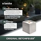 Beske-Betonfeuer mit ‚Dauerdocht‘ | Größe 13x13x13 | Wiederbefüllbare Gartenfackel | ‚Unendliche‘ Brenndauer durch umweltfreundliches Recycling von Kerzenwachs - 5