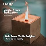 Beske-Betonfeuer mit ‚Dauerdocht‘ | Größe 13x13x13 | Wiederbefüllbare Gartenfackel | ‚Unendliche‘ Brenndauer durch umweltfreundliches Recycling von Kerzenwachs - 7