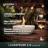 Beske-Betonfeuer mit ‚Dauerdocht‘ | Ø 24cm mit großer Brennkammer | Wiederbefüllbare Gartenfackel | ‚Unendliche‘ Brenndauer durch umweltfreundliches Recycling von Kerzenwachs - 2