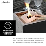Beske-Betonfeuer mit ‚Dauerdocht‘ | Größe 17x17x17 | Wiederbefüllbare Gartenfackel | ‚Unendliche‘ Brenndauer durch umweltfreundliches Recycling von Kerzenwachs - 3