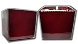 Der Perlenspieler® - Kerzenschmelzer-Tischlicht-In-/Outdoor-Würfel-Dunkelrot/Hochglanz-Tischlicht-ca.13 cm x 13 cm