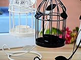 1X Toruiwa Retro Teelicht Laterne Birdcage Kerzenhalter aus Eisen Hängend Kerzenständer für Hochzeit und Festdekoration 8 * 23cm (Weiß) - 5